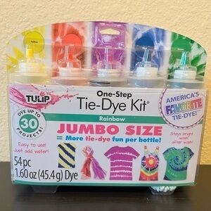 Tulip Tie-Dye Kit One Step Stripes 54 Pieces Jumbo Size Red Yellow Purple DIY